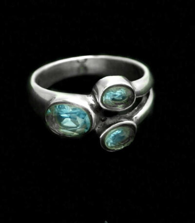 Sterling silver blue ring NZ