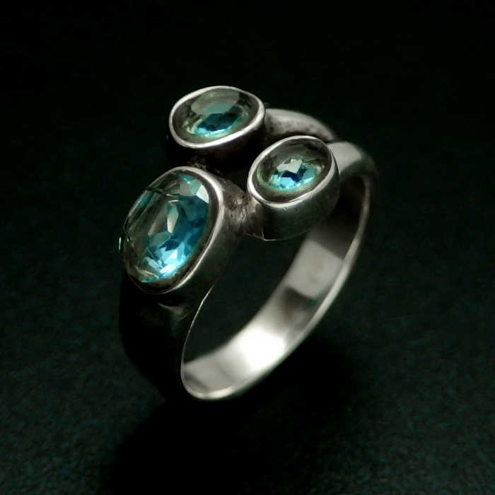 Sterling silver blue ring NZ