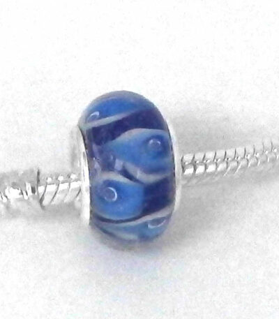 Glass charm bracelet beads