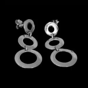 Silver Hoop Drop earrings
