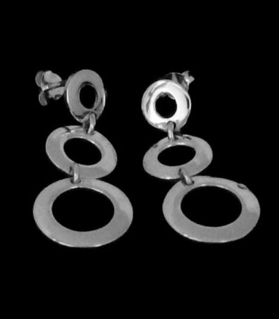 Silver Hoop Drop earrings