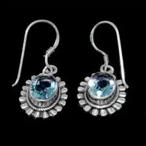 Real aquamarine earrings