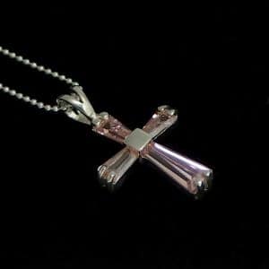 Silver CZ Cross necklace