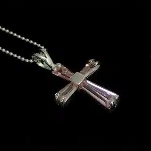 Silver CZ Cross necklace