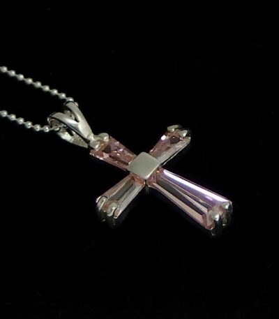 Silver CZ Cross necklace
