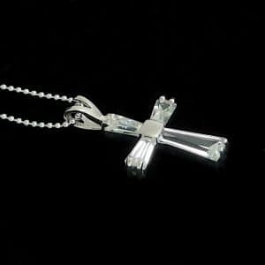 Silver CZ Cross necklace