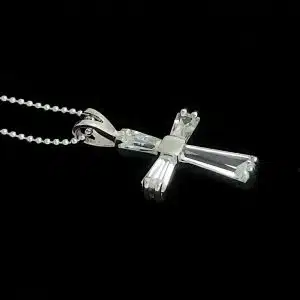 Silver CZ Cross necklace