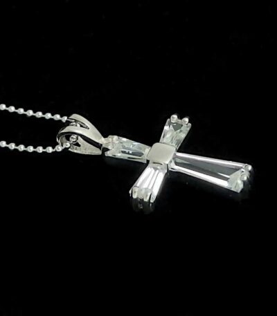 Silver CZ Cross necklace
