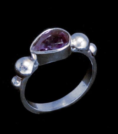 amethyst semi precious ring