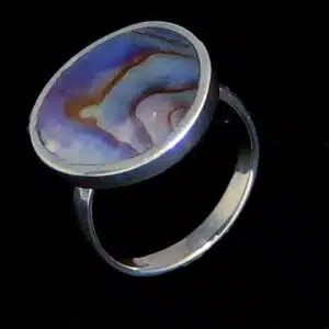 Silver paua shell ring NZ