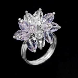 Rose quartz Cluster ring