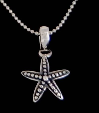 mini starfish silver charm