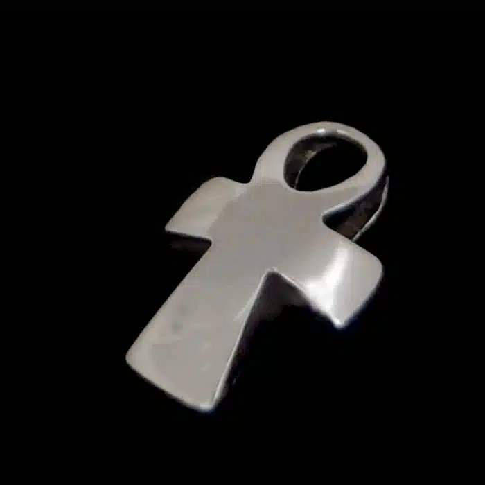 Silver Rounded Ankh Pendant Silver Egyptian necklace
