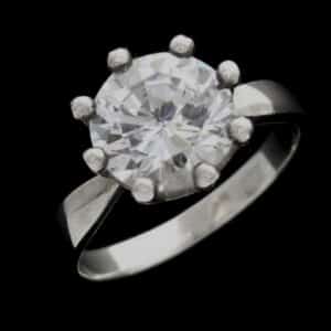 Silver-CZ-Solitaire- Ring