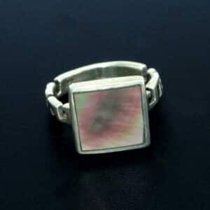 Brown rainbow shell ring