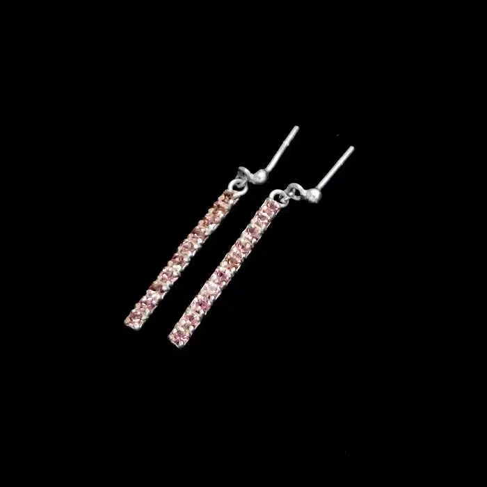 Line Simple Sparkly Earrings Jewelled Stick Stud Earring