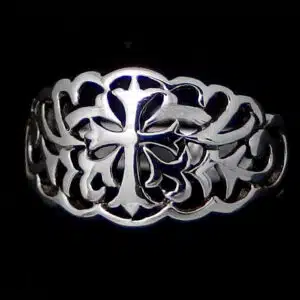Vintage silver cross ring