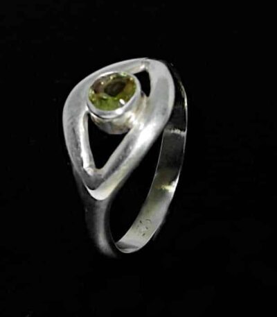 Real stones silver ring