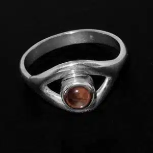 Real stones silver ring