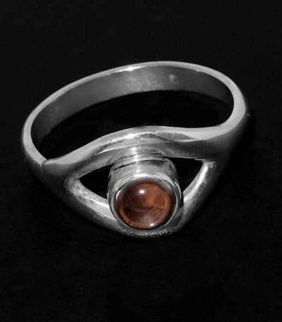 Real stones silver ring