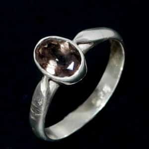 Smokey topaz silver 92.5 ring