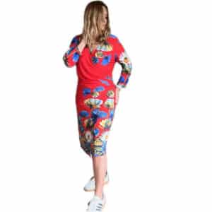 Red long sleeve dress