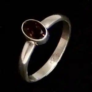 Smokey topaz silver ring
