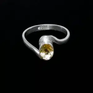 Real citrine silver ring
